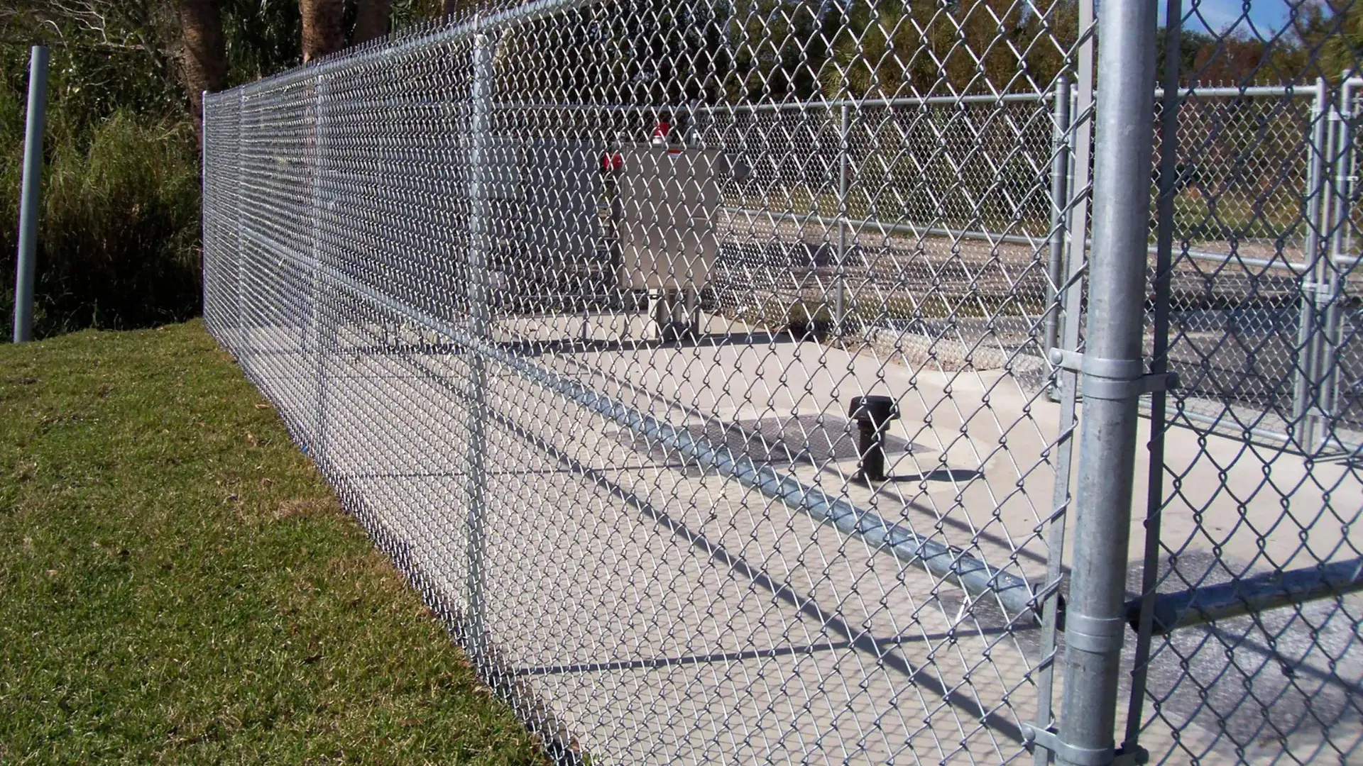 A chain link fence