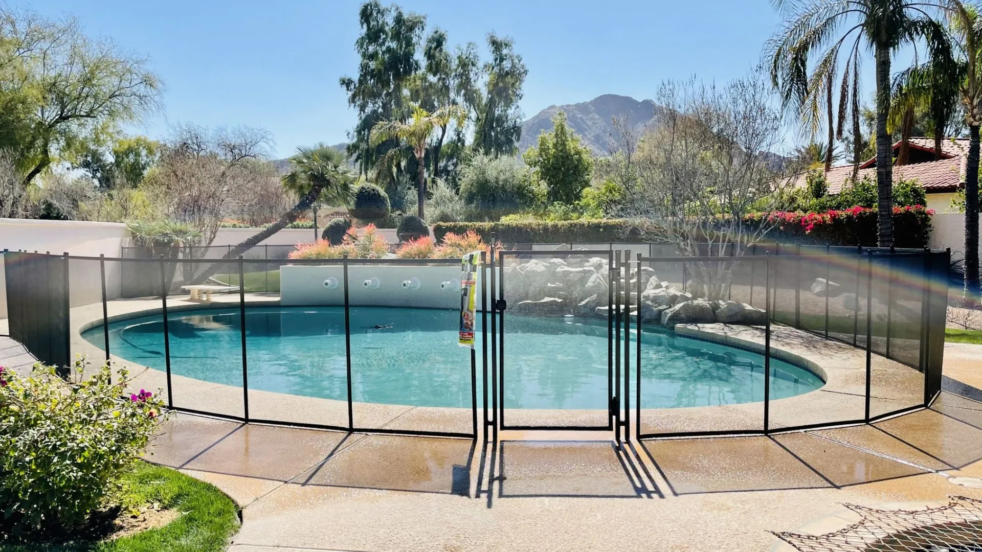 A pool fence